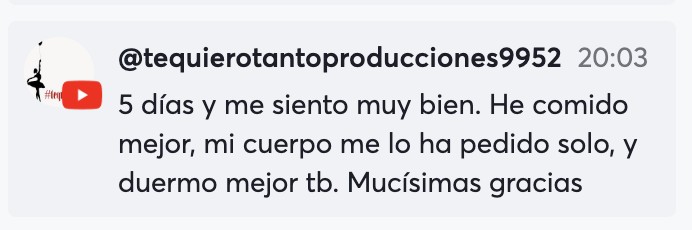 Mensaje de un alumno del reto